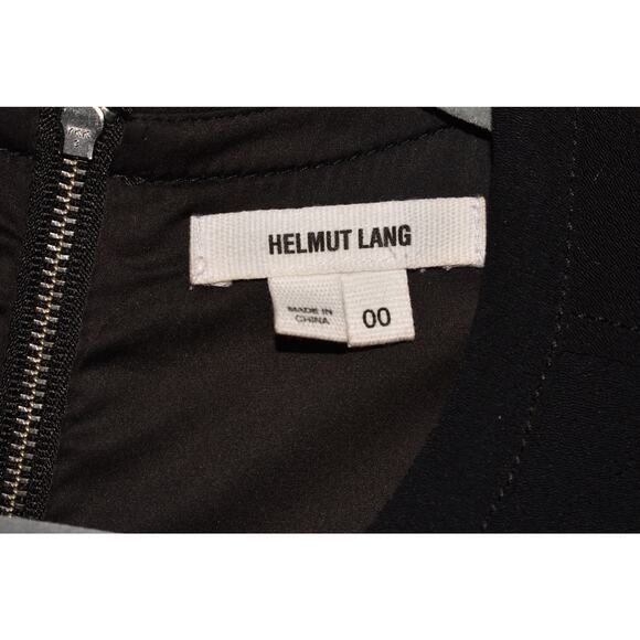 HELMUT LANG $395 Blaze Layered High Low Hem Dress Black Size 00 - Picture 3 of 3